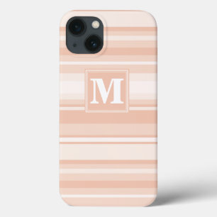 Monogram peach stripes Case-Mate iPhone case