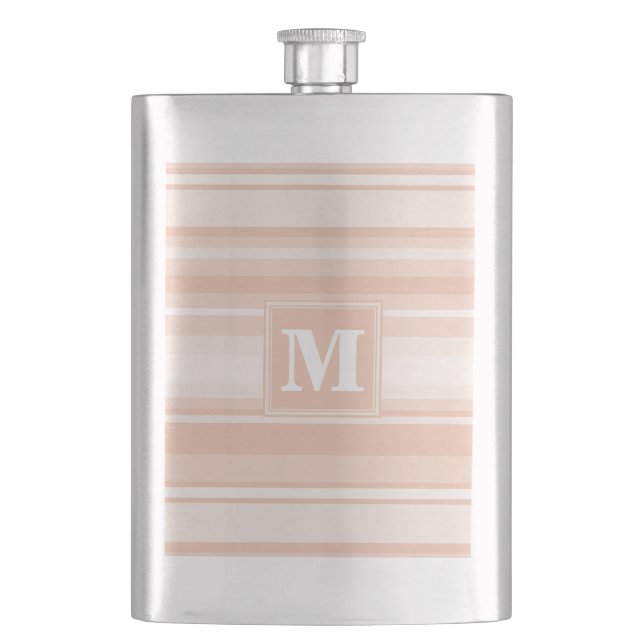 Monogram peach stripes flask (Front)