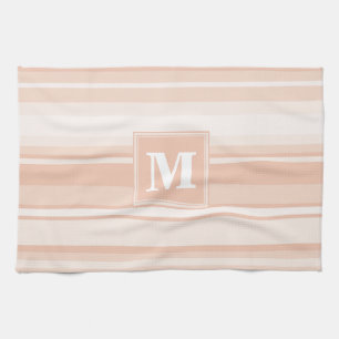 Monogram peach stripes towel