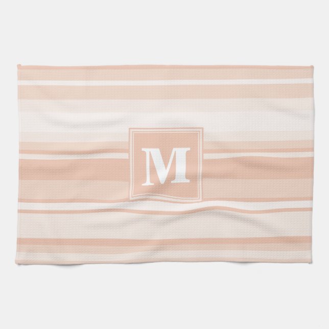 Monogram peach stripes towel (Horizontal)