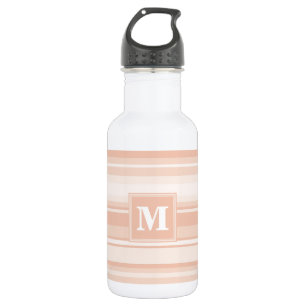 Monogram peach stripes water bottle