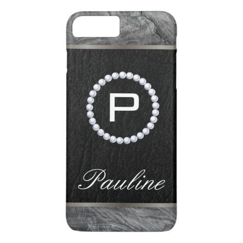 Monogram Pearl Wood Black and White iPhone 8 Plus7 Plus Case