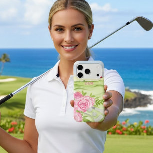 Monogram Peonies On Golf Course iPhone 17 Pro Case
