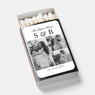 Monogram Perfect Match Chic 3 Photo Script Wedding