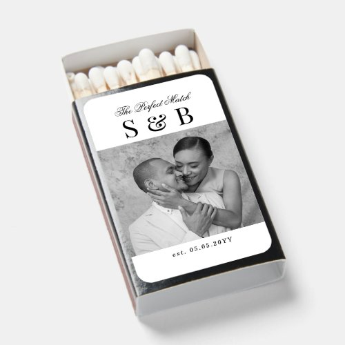 Monogram Perfect Match Chic Script Wedding Photo
