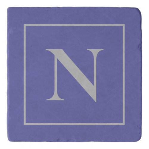 Monogram Periwinkle Blue Minimalist Trivet