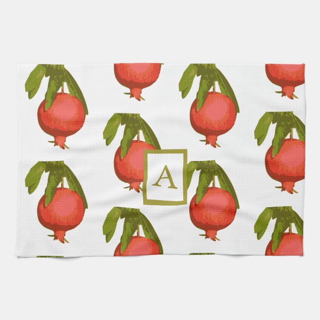 Monogram Personal Chic  Rosh Hashanah Kitchen Towel (Horizontal)