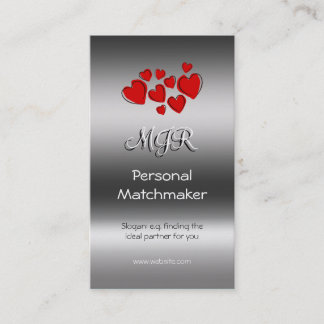 Monogram, Personal Matchmaker, metallic-effect Business Card