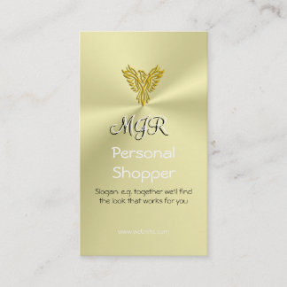 Monogram, Personal Shopper, Gold-look Phoenix Business Card