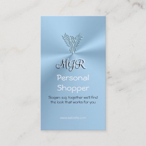 Monogram Personal Shopper Ice_blue Phoenix Business Card