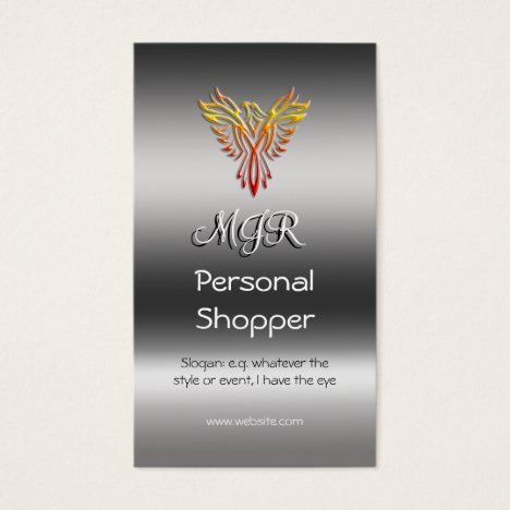 Monogram, Personal Shopper, metallic-effect Business Card