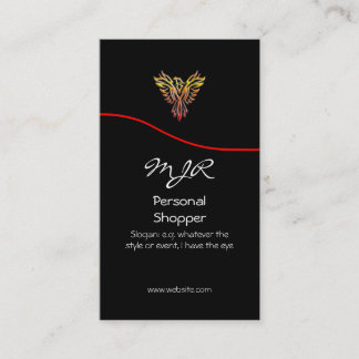 Monogram, Personal Shopper, red swoosh Business Card