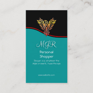 Monogram, Personal Shopper, red swoosh Business Card