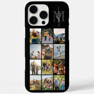 Monogram Personalized 12 Photo Collage iPhone 16 Pro Max Case