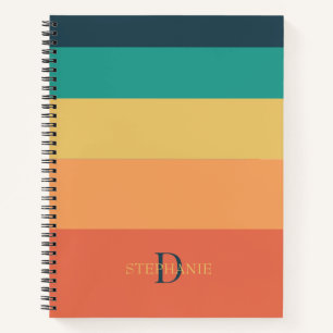 Monogram Personalized 5 Color Blocks Notebook