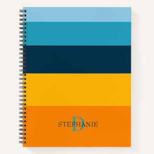 Monogram Personalized 5 Color Blocks Notebook