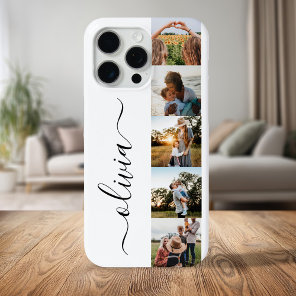 Monogram Personalized 5 Photo Collage iPhone 15 Pro Max Case