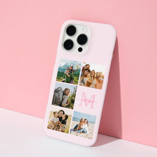 Monogram Personalized 5 Photo Collage iPhone 16 Pro Max Case