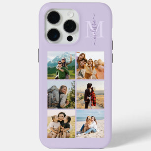 Monogram Personalized 6 Photo Collage iPhone 15 Pro Max Case