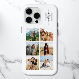 Monogram Personalized 6 Photo Collage iPhone 15 Pro Max Case