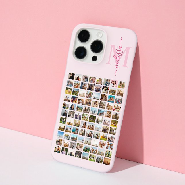 Monogram Personalized 88 Photo Collage Case-Mate iPhone Case (Creator Uploaded)