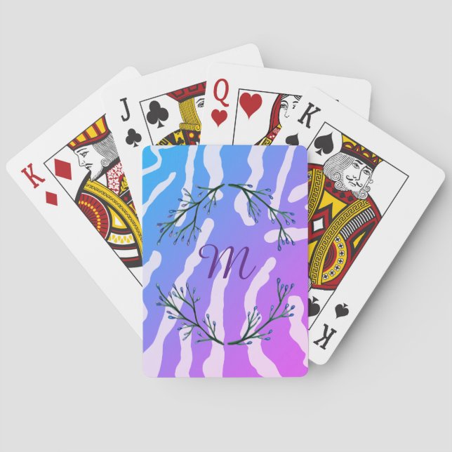 Monogram Personalized Abstract Background  Poker Cards (Back)