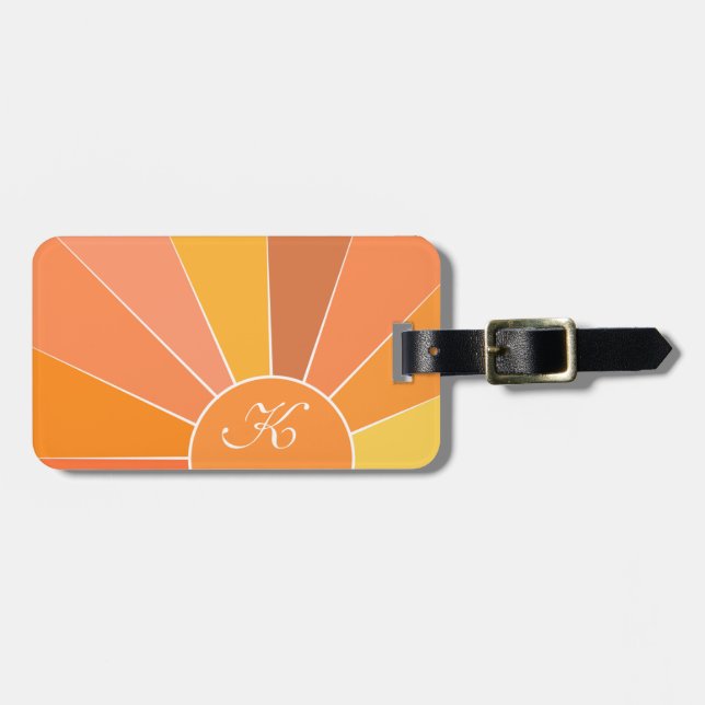 Monogram | Personalized Abstract Sun Design | Luggage Tag (Front Horizontal)