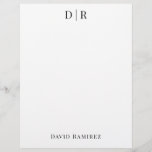 Monogram Personalized Add your own Name Minimal  Letterhead<br><div class="desc">Personalized Add your own name letterhead. Minimal,  simple,  and modern style stationery.</div>