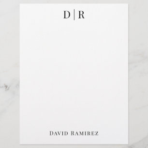 Monogram Personalized Add your own Name Minimal Letterhead