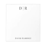 Monogram Personalized Add Your Own Name Minimal Notepad at Zazzle