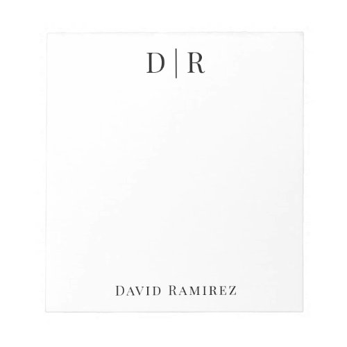 Monogram Personalized Add your own Name Minimal Notepad