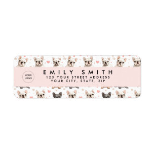Monogram Personalized Adorable French Bulldog Label