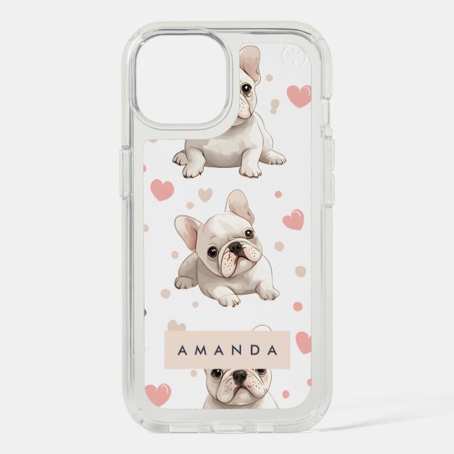 Monogram Personalized Adorable French Bulldog  Speck iPhone Case (Front)