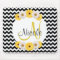 Monogram Personalized black white chevron Daisy