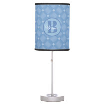 Monogram Personalized Blue Baby Nursery Table Lamp