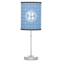 Monogram Personalized Blue Baby Nursery Table Lamp