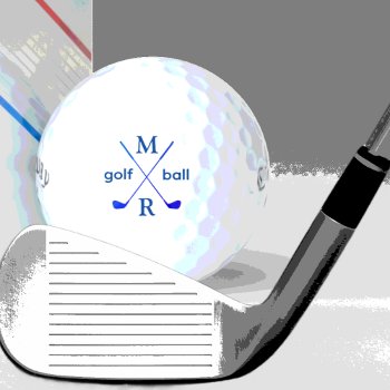 Monogram . Personalized Blue Monogram Golf Balls by mixedworld at Zazzle