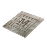 Monogram Personalized Brown Stone Look Rustic Ceramic Tile<br><div class="desc">This design was created though digital art. It may be personalized in the area provided by changing the photo and/or text. Or it can be customized by choosing the click to customize further option and delete or change the color the background, add text, change the text color or style, or...</div>