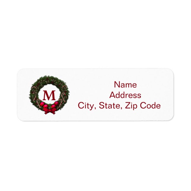 Monogram Personalized Christmas Label (Front)