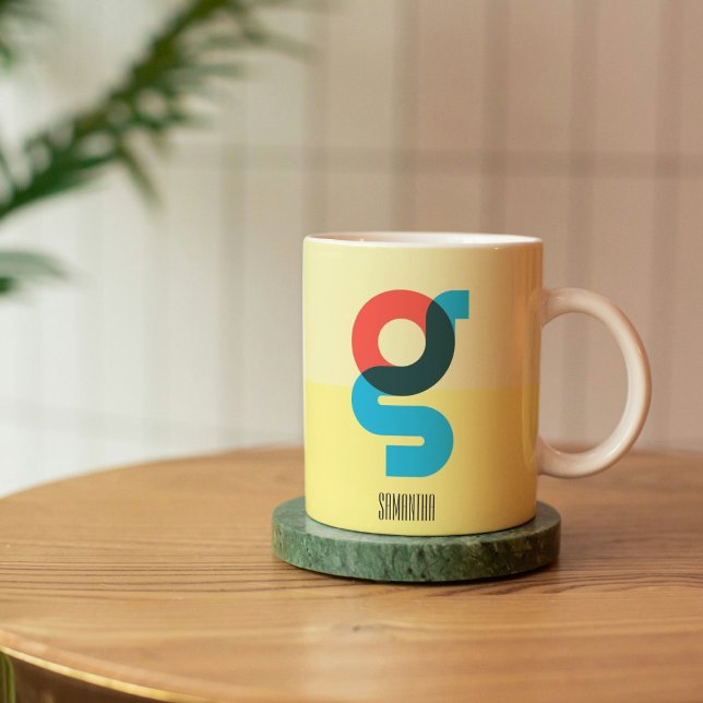 Monogram Personalized Colorful Letter G Coffee Mug (Creator Uploaded)