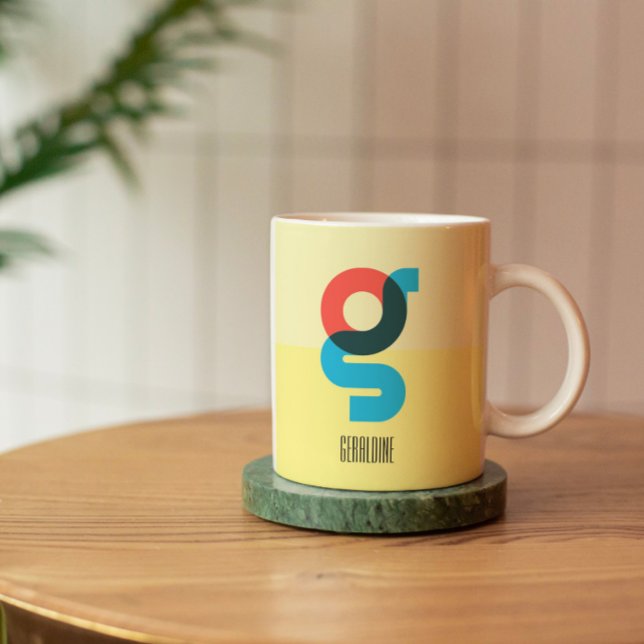 Monogram Personalized Colorful Letter G Coffee Mug (Creator Uploaded)
