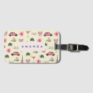 Monogram Personalized Coquette Vintage Seashell Luggage Tag