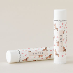 Monogram Personalized Cute Dachshund Dog Lip Balm