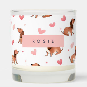 Monogram Personalized Cute Dachshund Dog Scented Candle