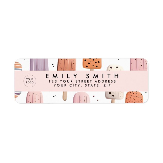 Monogram Personalized Cute Popsicle Pattern Label (Front)