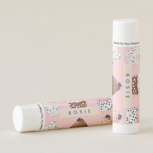 Monogram Personalized Cute Sweet Cupcake Lip Balm