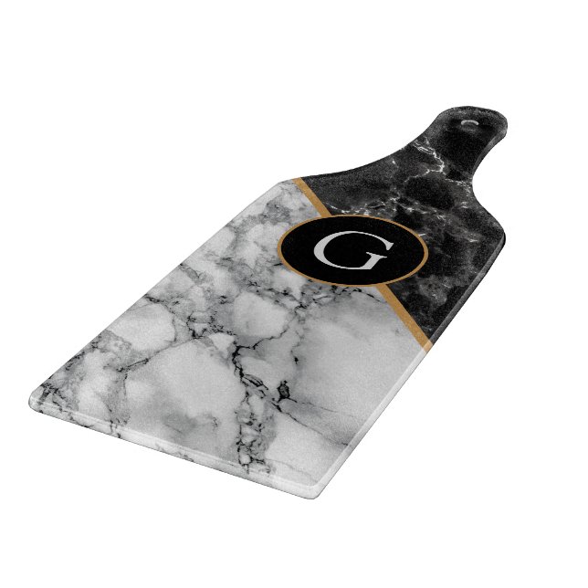 Monogram Personalized Cutting Board Marble Design (Corner)