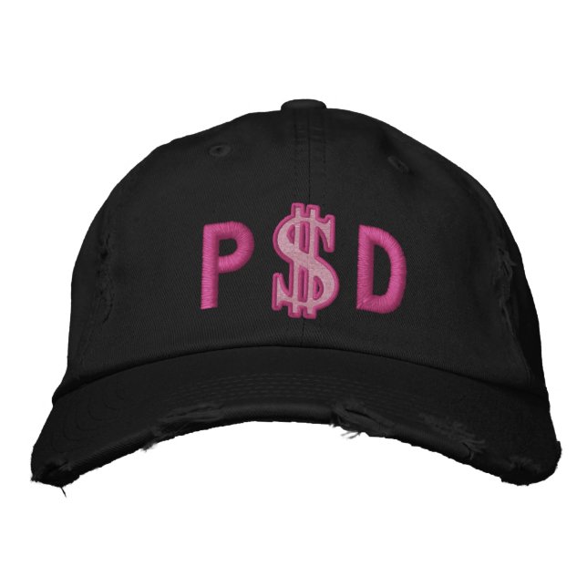 Monogram Personalized Dollar Sign Cash Embroidered Baseball Cap (Front)