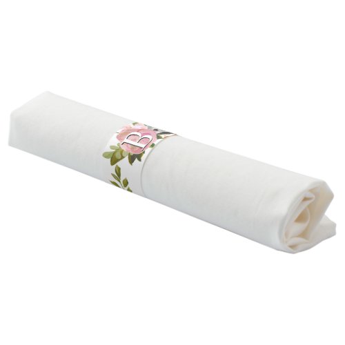 Monogram Personalized Floral Wedding Napkin Bands