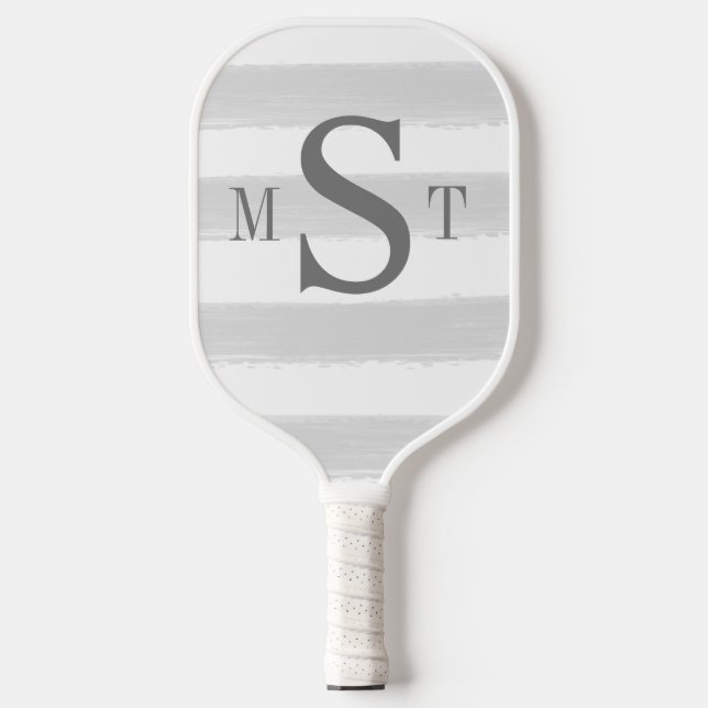 Monogram Personalized Gray Pickleball Paddle (Front)